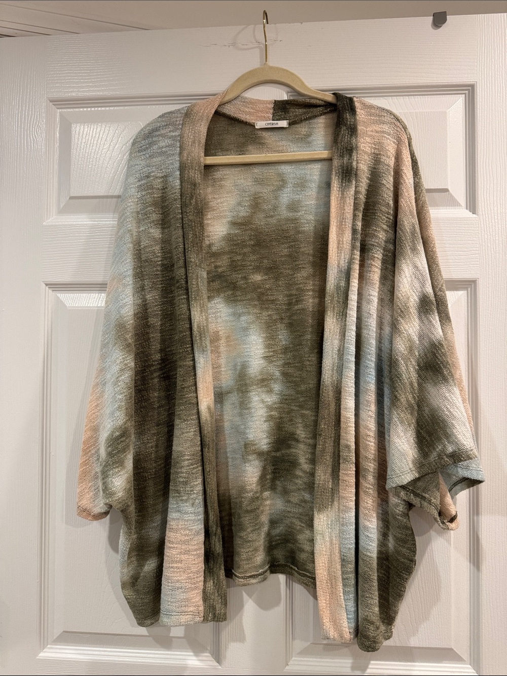 Cherish Neutral Tone Knit kimono in Beige and Olive